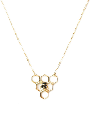 Honeycomb Bee Necklace