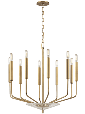 Gideon 10 Light Chandelier Aged Brass