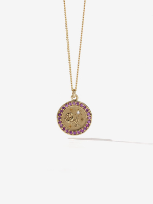 Amulet Love Necklace Pave | 9ct Yellow Gold