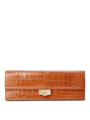 Calfskin Hinge-lock Clutch