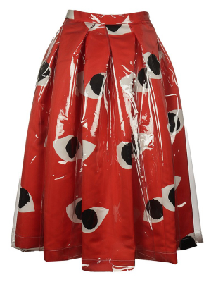 Comme Des Garçons Eye Print Pleated Skirt