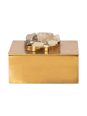 Large Brass & Pyrite Box