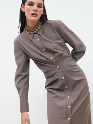 Draped Shirtdress