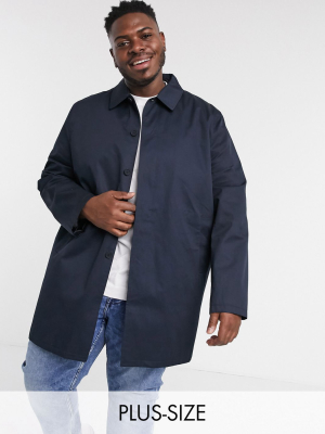 New Look Plus Mac Coat In Navy