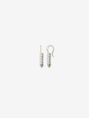 Sea Of Beauty Collection.  Small Pearl And Diamond Bar Earrings Sbe254