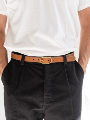 1" Oval Buckle Belt In Tan