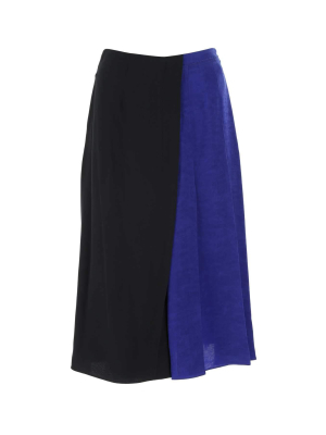 Marni Two-tone Pleated Midi Skirt