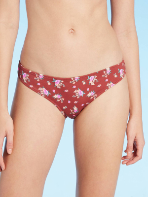 Women's Cheeky Bikini Bottom - Shade & Shore™ Mahogany Floral