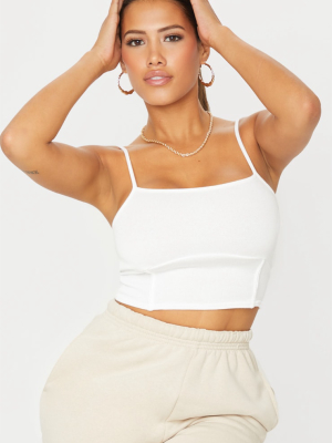 Shape Cream Sweat Corset Detail Strappy Crop Top