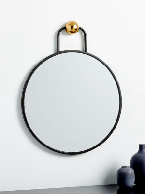 Geometric Hook Round Wall Mirror - 16"