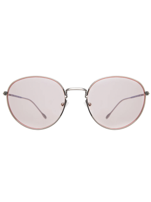 Illesteva Jefferson 54 Gunmetal W/ Dusty Pink See Through Lenses