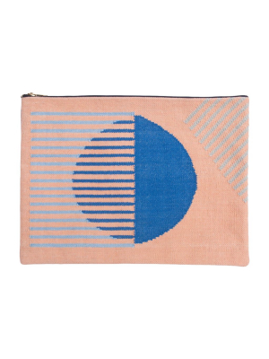 Olivia Stripe Clutch - Peach