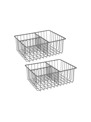 Mdesign Metal Kitchen Organizer Bin For Container Lids, 2 Pack