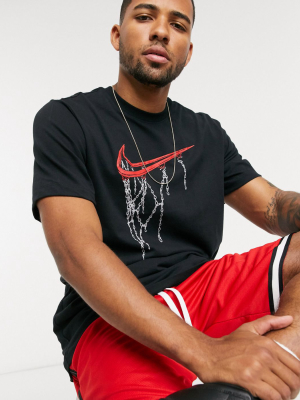 Nike Basketball Dry T-shirt With Graphic Print In Black