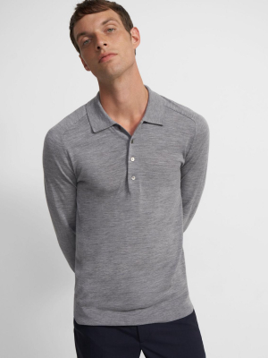 Long-sleeve Polo Shirt In Regal Wool