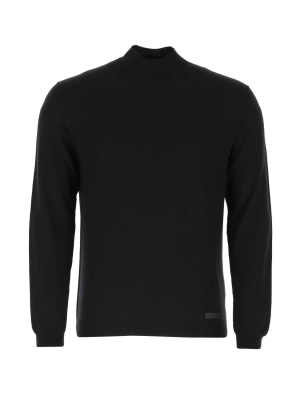 Prada Logo Patch Turtleneck Jumper