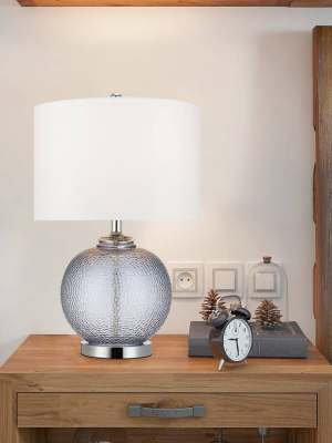 23.5" Glass Table Lamp Gray - Cresswell Lighting