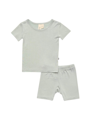 Short Sleeve Toddler Pajama Set In Sage