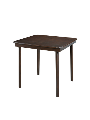 Straight Edge Folding Card Table Espresso Brown - Stakmore