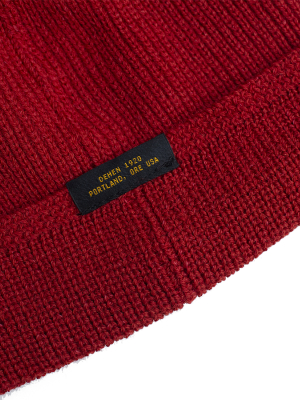 Wool Knit Watch Cap - Forster Red