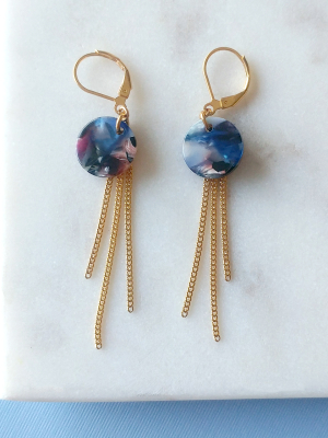 Swirl Earrings In Blue (sd1407)