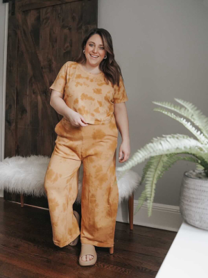 Wide Leg Organic Lounge Pant - Sunset