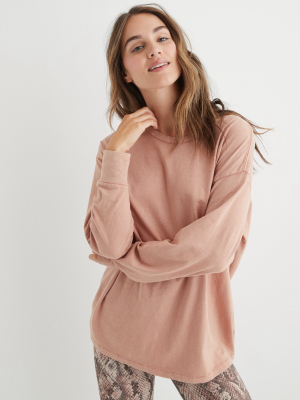 Aerie Long Sleeve Oversized Crewneck T-shirt