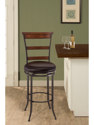 30" Cameron Swivel Ladder Back Barstool Brown - Hillsdale Furniture