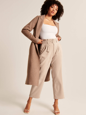 Belted Ankle Straight Pants