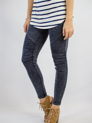 Moto Jegging - Navy