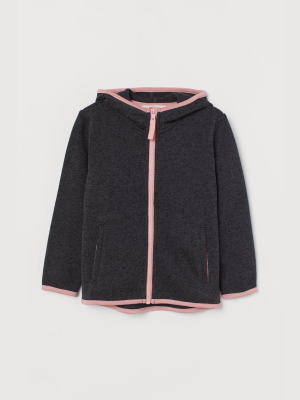 Hooded Knit Fleece Jacket