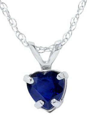 Pompeii3 1/2ct Blue Heart Shape Sapphire 14k White Gold