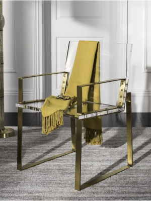 Brass Acrylic Arm Chair