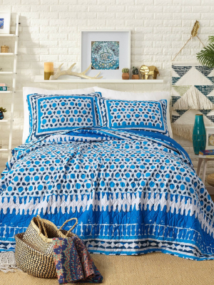 Blue Himaya Print Quilt Set (full/queen) - Justina Blakeney For Makers Collective