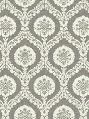 Medallion Ogee Wallpaper In Silver From The Caspia Collection By Wallquest