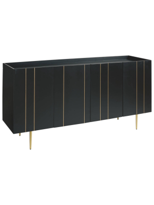 Brentburn Accent Cabinet Black/gold - Signature Design By Ashley