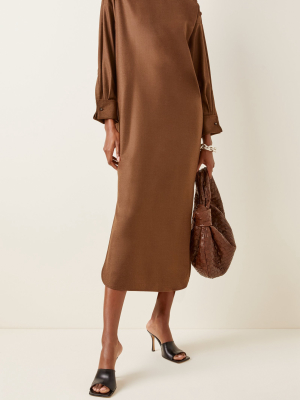 Venusia Oversized Wool Midi Shirt Dress