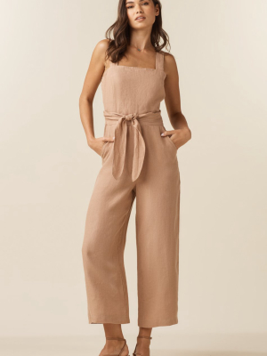 The Linen Two Piece Apron Jumpsuit