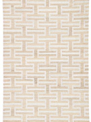 Holmes Handmade Geometric Silver & Taupe Area Rug