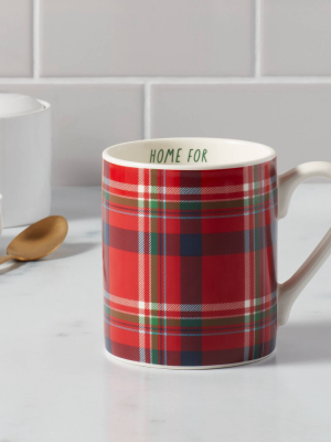 16oz Stoneware Home For The Holidays Christmas Mug Red - Threshold™