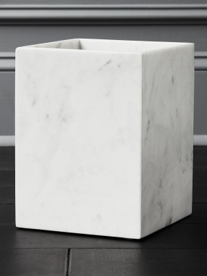 White Marble Wastebasket