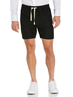 Linen-blend Pull On Drawstring Shorts