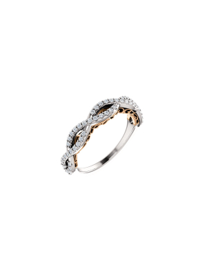 Pompeii3 1/4ct Diamond Vintage Infinity Wedding Anniversary Ring 14k White & Rose Gold