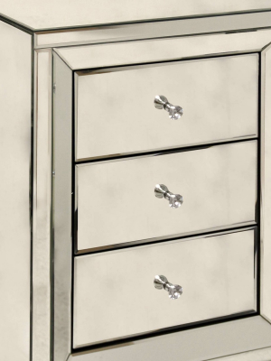 Mirrored 3 Drawer Side Table Silver - Stylecraft