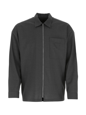 Prada Classic Collar Zip-up Shirt