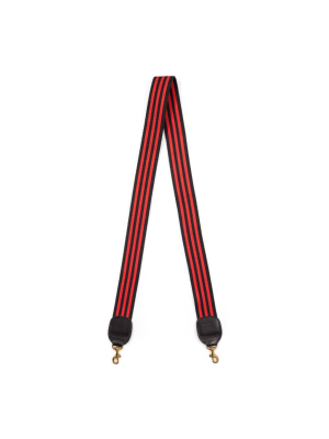 Crossbody Strap Black & Red Mini Stripe