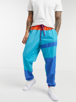 Nike Basketball Flight Track Pants In Retro Colorblock Blue