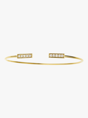 Diamond Bar Open Bangle Bracelet