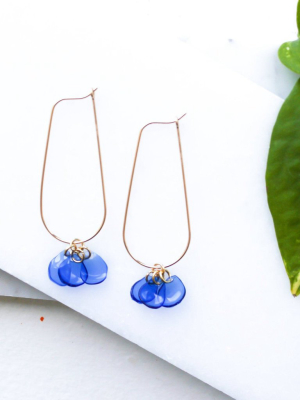 Ginevra Upcycled Drop Earrings - Blue