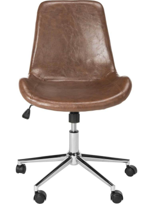 Flynn Swivel Office Chair Brown